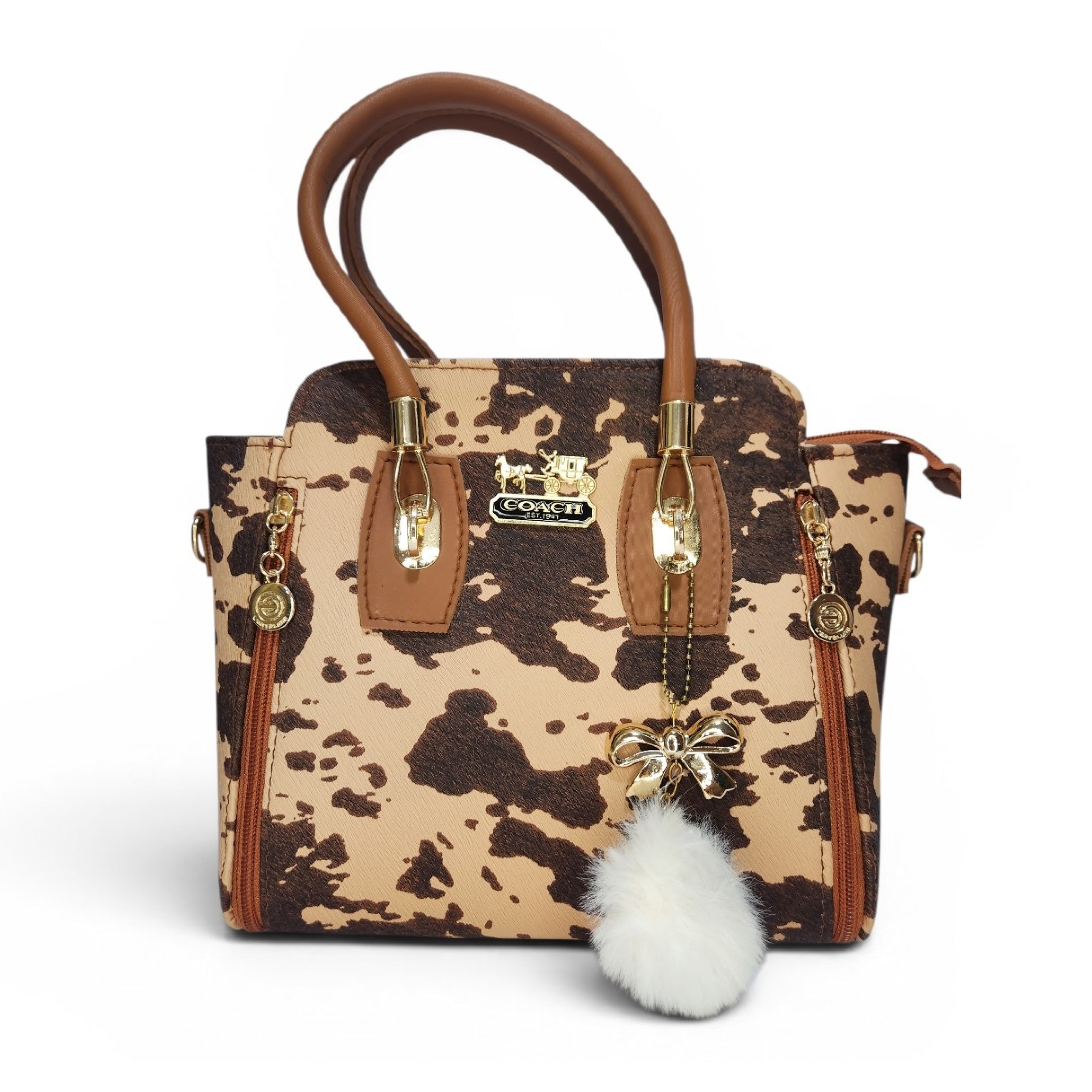 Coach Texture Bag Beige & Bronze